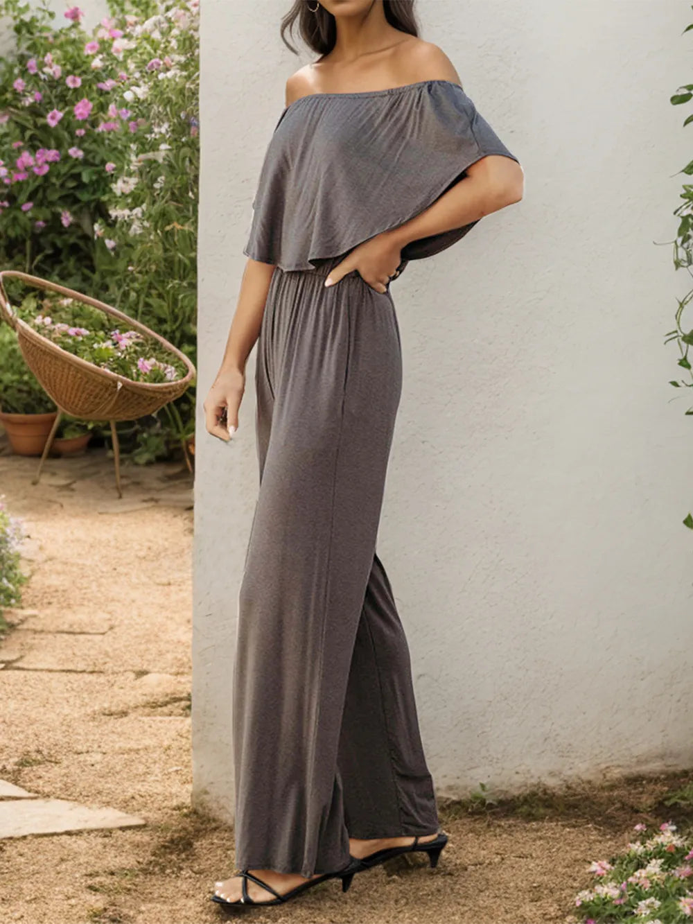 Off-shoulder Wide Leg Jumpsuit (2)