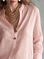 Button Detail Long Sleeve Blouse (3)