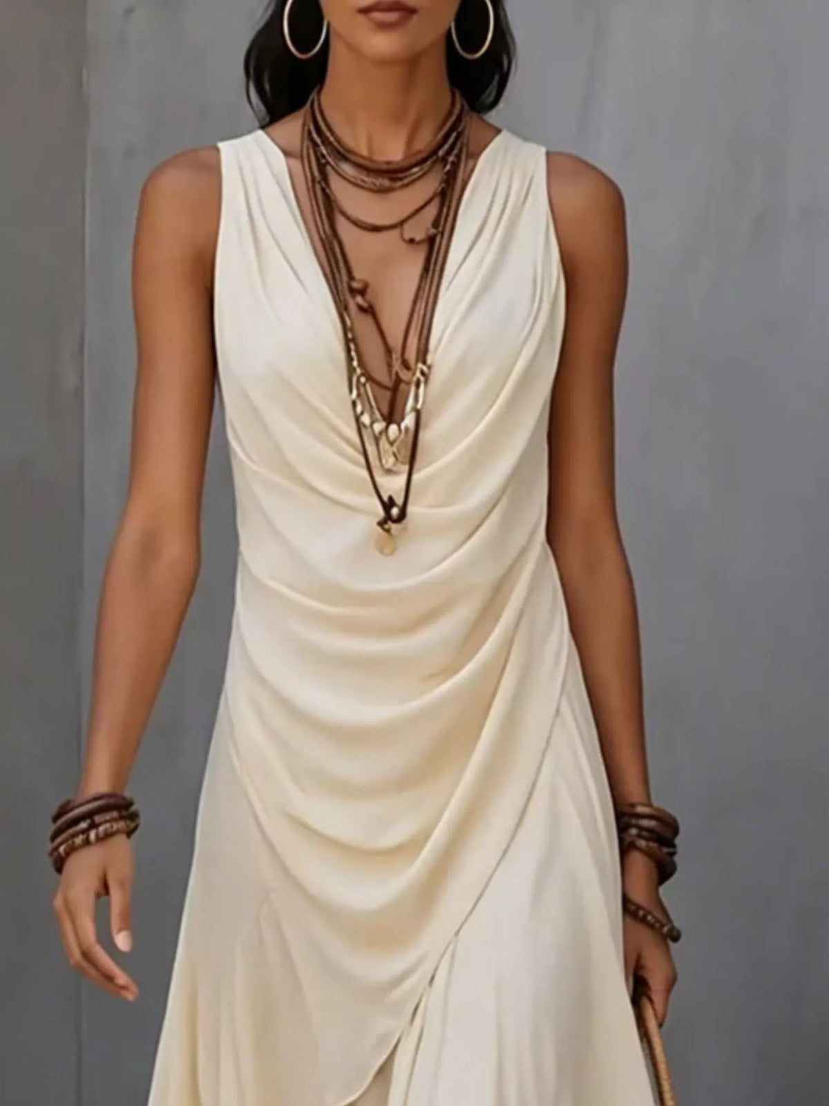 Sleeveless Layered Ruffle Hem Maxi Dress (5)