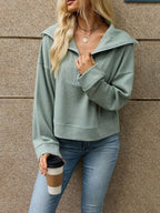 Half-zip Dropped Shoulder Sweatshirt (19)