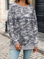 Camouflage Print Crewneck Sweatshirt (5)