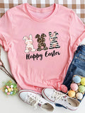 Happy Round Neck Short Sleeve T-shirt