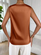 Satin Cowl Neck Sleeveless Blouse (14)