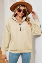 Half Zip Dropped Shoulder Sweatshirt (23)
