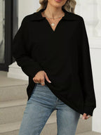Johnny Collar Drop Shoulder Long Sleeve Sweatshirt (18)