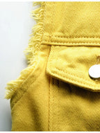 Full Size Button Down Raw Hem Sleeveless Denim Jacket Plus (17)