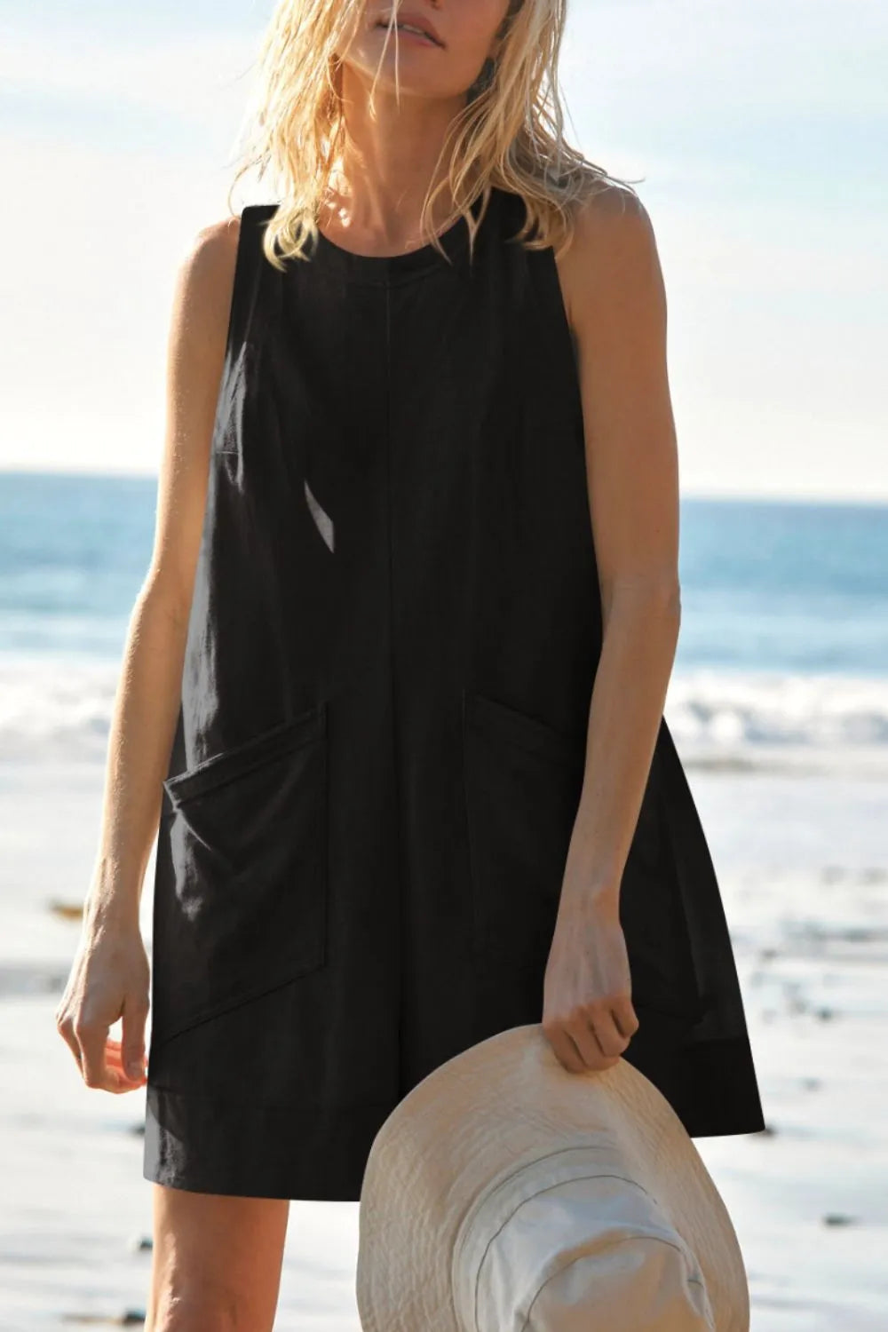 Round Neck Sleeveless Romper Pockets (16)