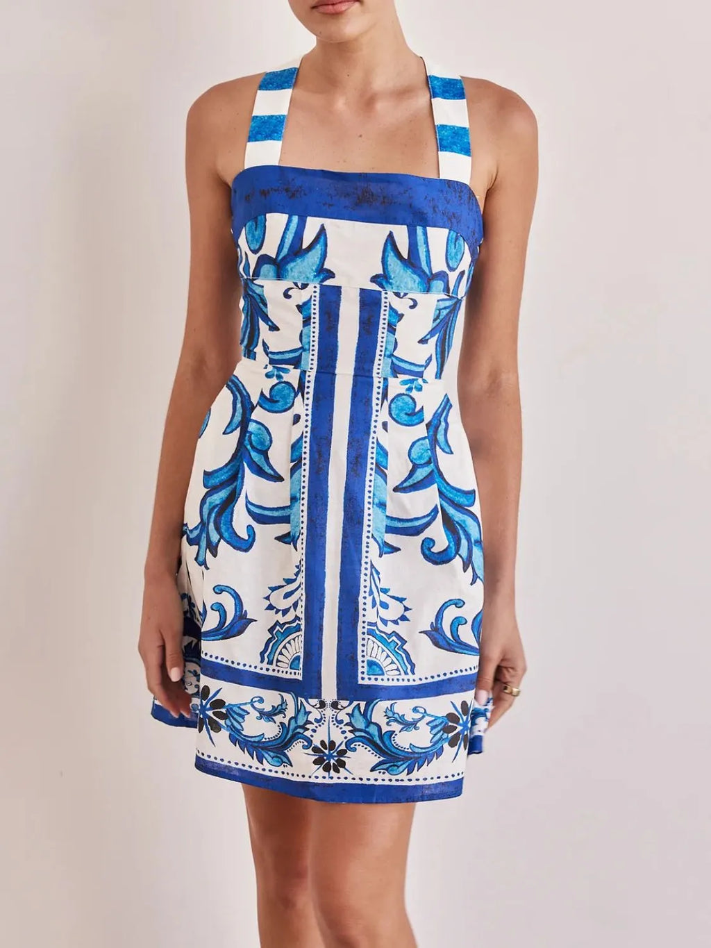 Printed Square Neck Midi Dress (4)