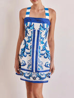 Printed Square Neck Midi Dress (4)