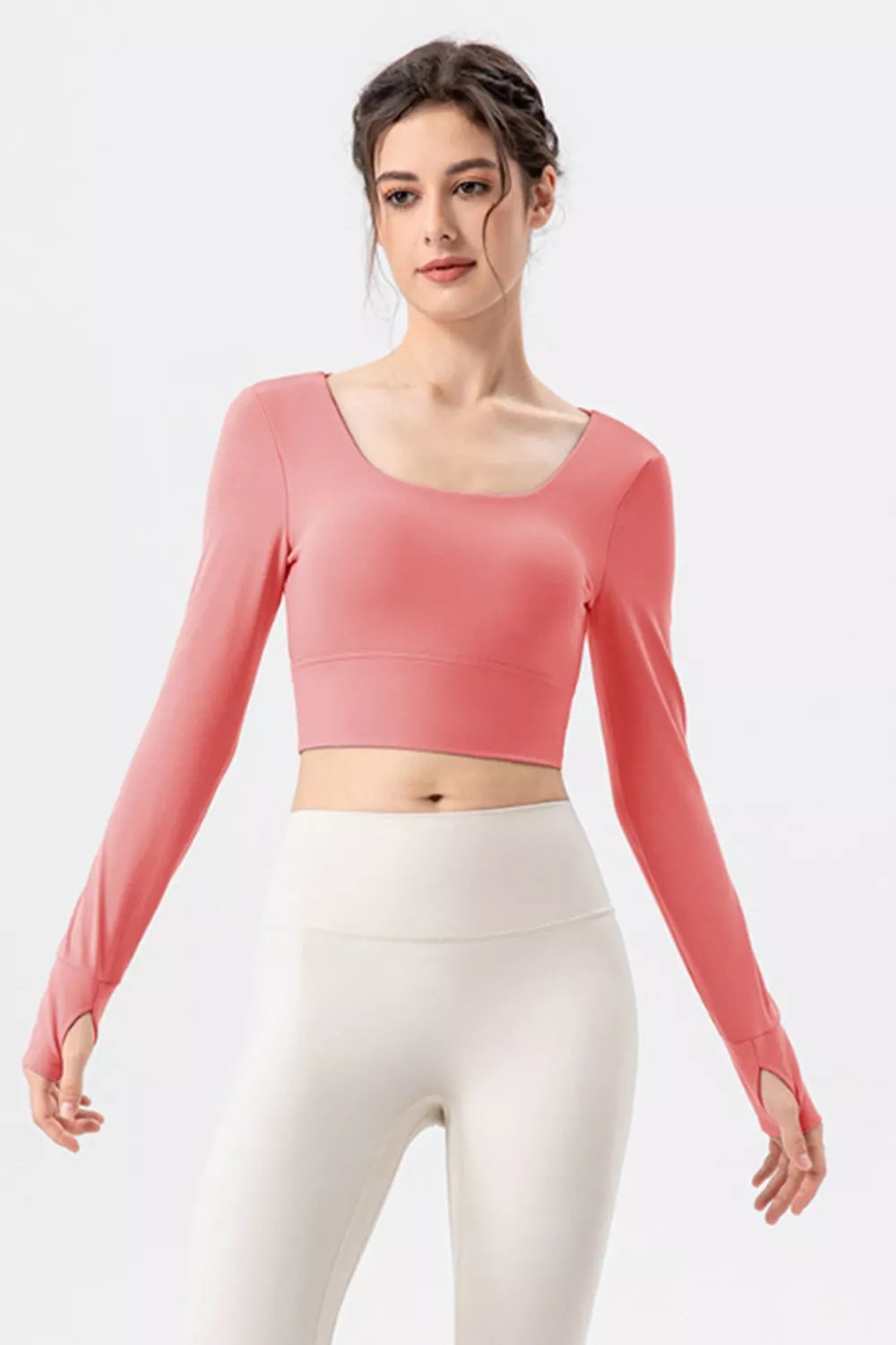 Square Neck Crisscross Active T-shirt (10)