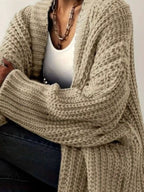 Chunky Knit Open Front Cardigan (14)