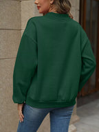V-neck Solid Color Casual Sweatshirt (33)
