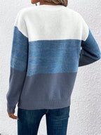 Block Drop Shoulder Long Sleeve Sweater (20)