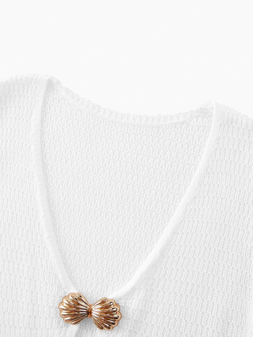 Crochet Knit Long Sleeve Cover-up Dress (10)