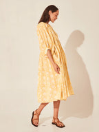 Floral Tie Neck Lantern Sleeve Dress (11)