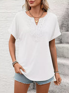 Lace Trim Short Sleeve T-shirt (35)