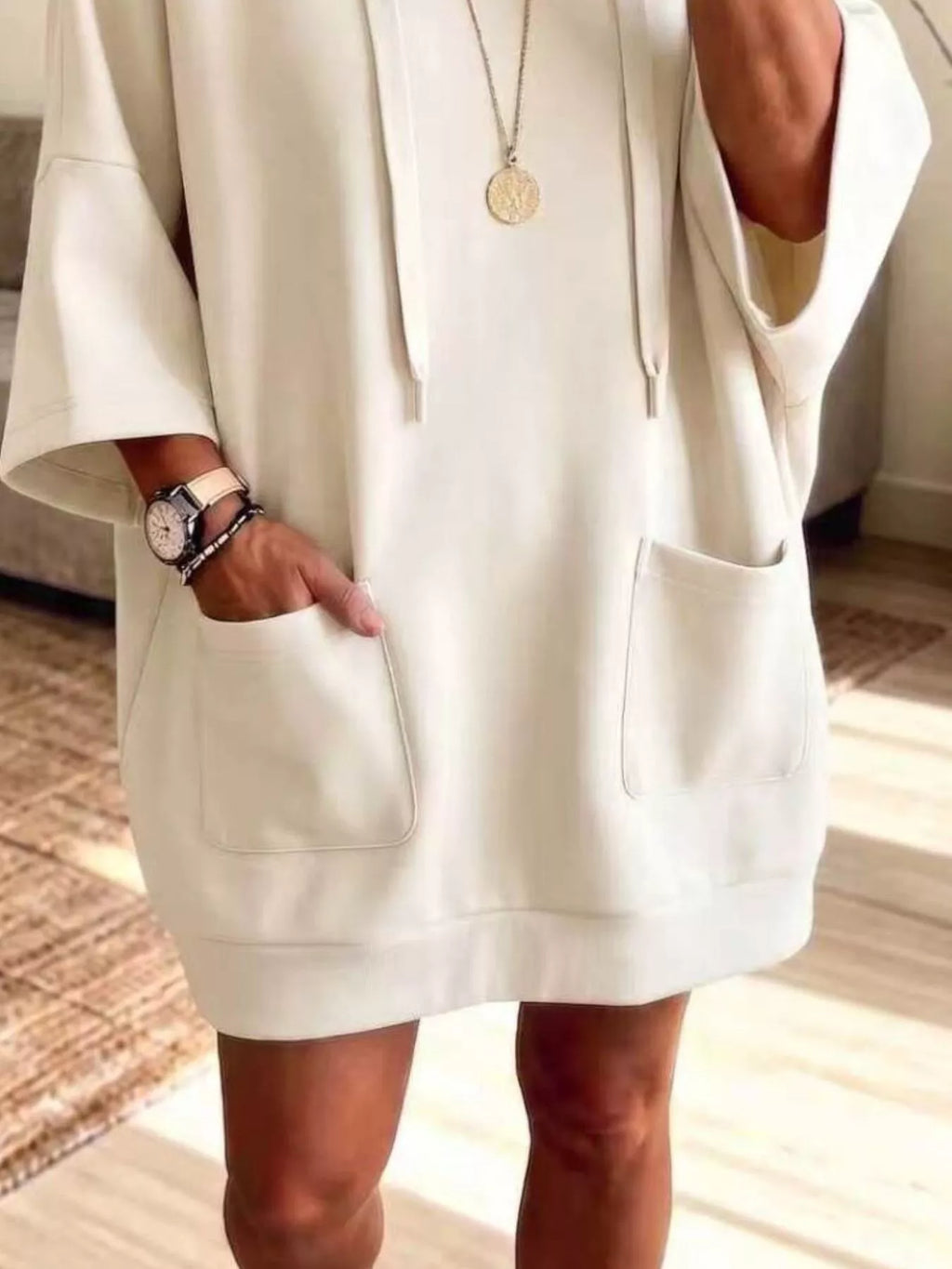 Full Size Drawstring Oversized Front Pockets Hoodie Plus (2)