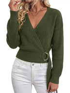 Metal Ring Detail Dropped Shoulder Sweater (8)