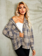 Plaid Button Down Collared Jacket (11)
