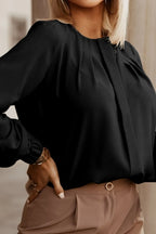 Button Up Round Neck Long Sleeve Shirt (3)