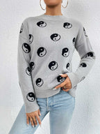 Patterned Drop Shoulder Sweater (5)
