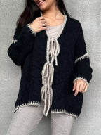 Tie Front Drop Shoulder Cardigan (9)