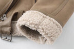 Fleece Autumn Winter Suede Fur Jacket Motorcycle photo 10