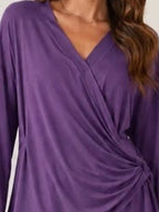 Long Sleeve Wrap T-shirt Side Knot Detail (2)