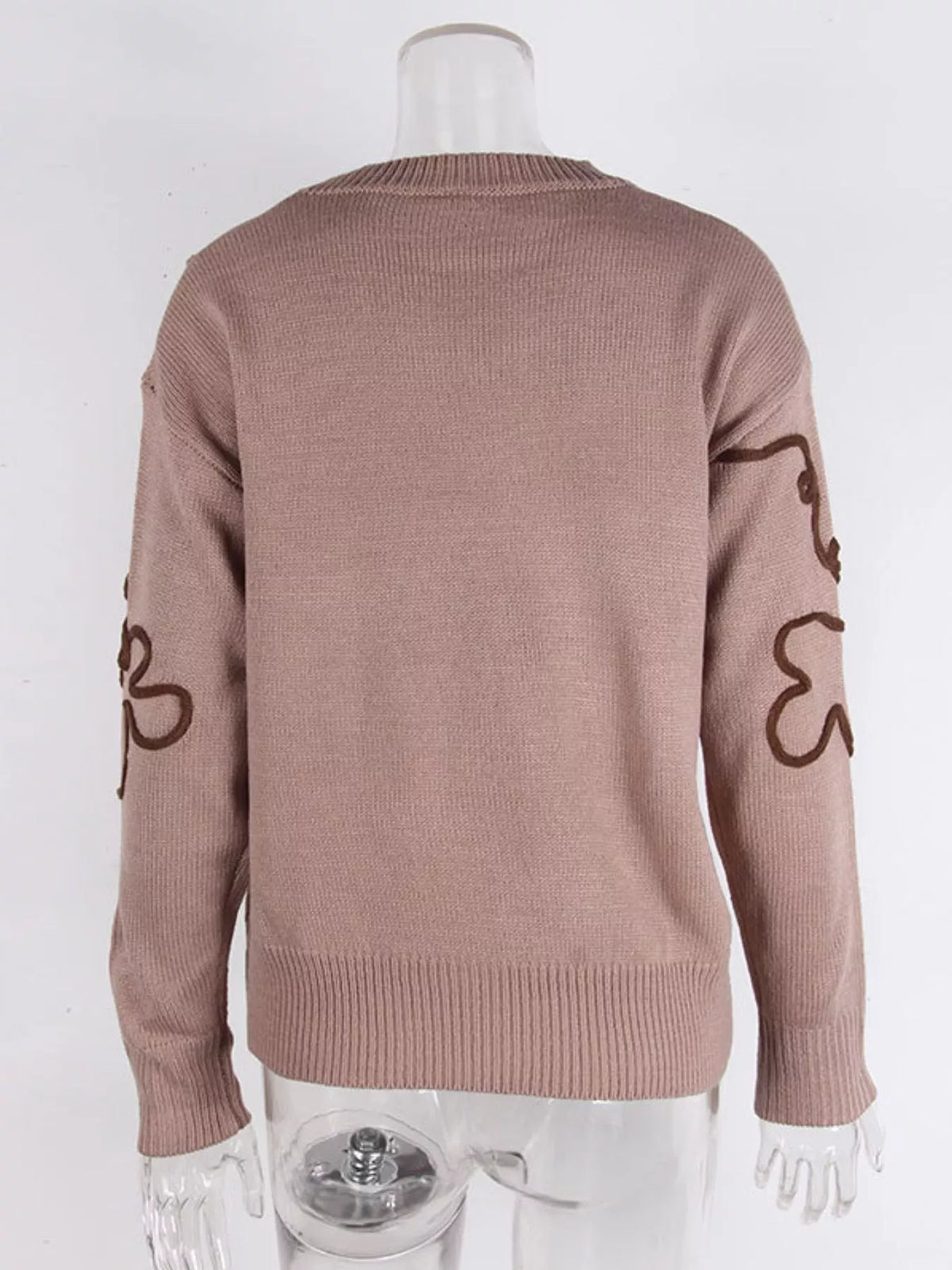 Flower Dropped Shoulder Sweater (4)