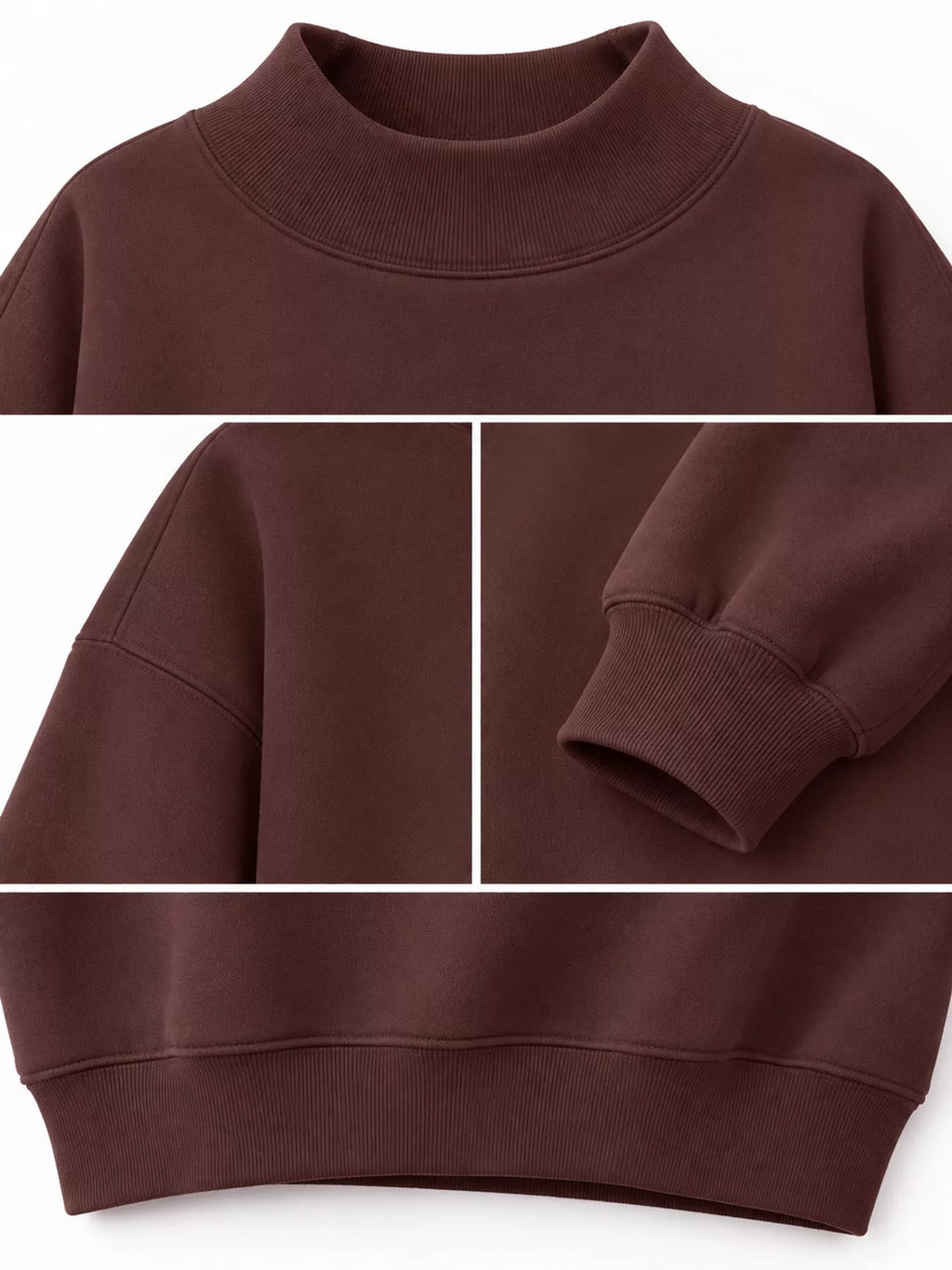 Oversized Mock Neck Long Sleeve Sweatshirt (45)