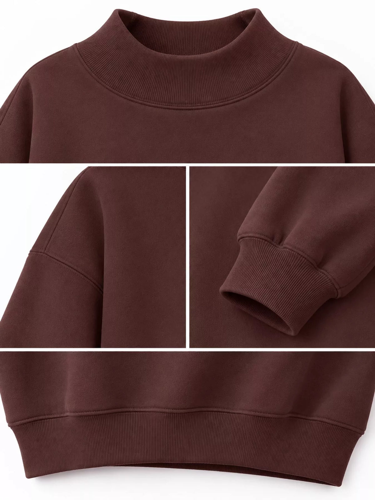 Oversized Mock Neck Long Sleeve Sweatshirt (45)