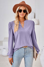 V-neck Puff Sleeve Blouse