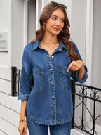 Button Up Long Sleeve Denim Shirt (7)