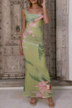 Floral Print One-shoulder Ruched Maxi Dress (16)