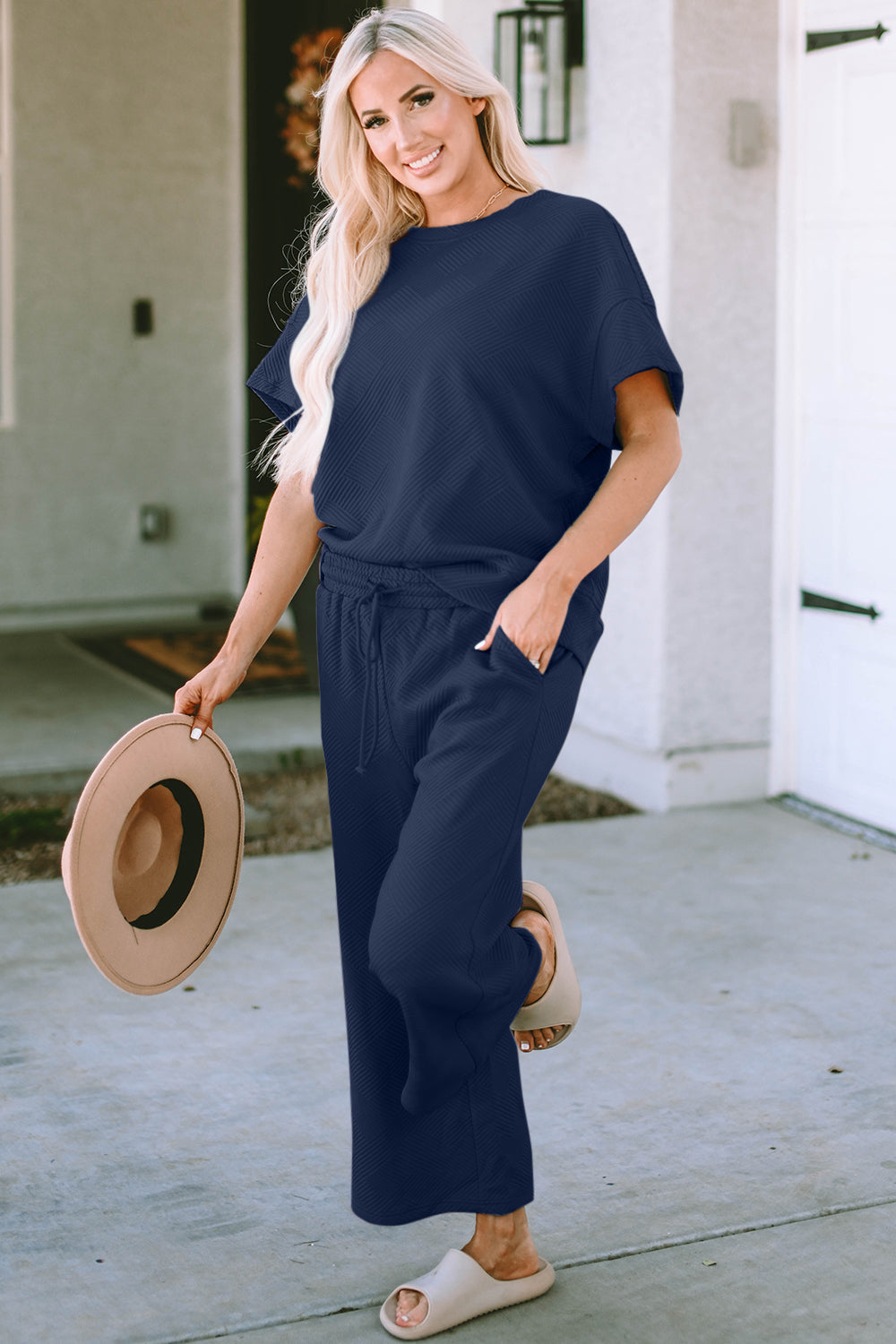 Short Sleeve Top Pants Set (26)
