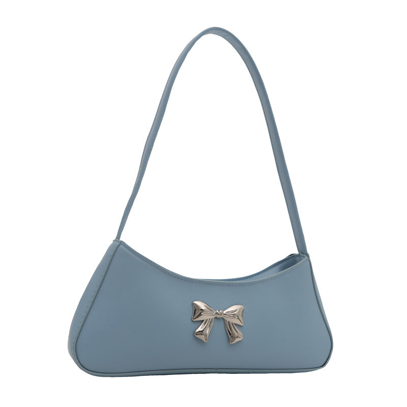 Texture Minimalist Underarm Elegant Bow Shoulder Bag photo 5