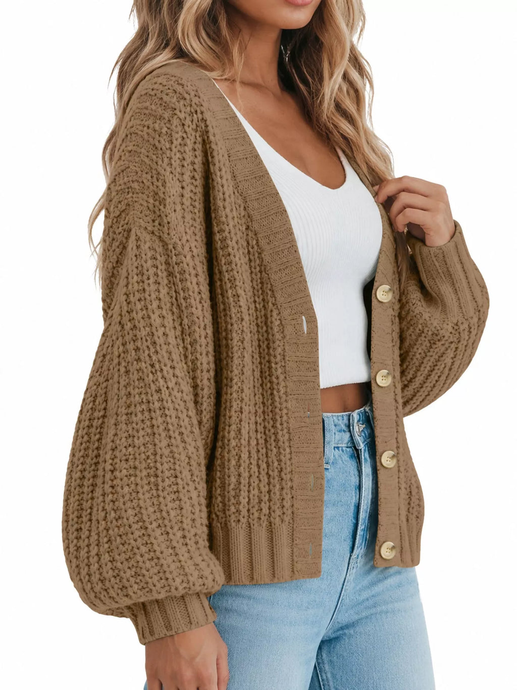 Full Size Chunky Knit Button-down Cardigan Plus (23)