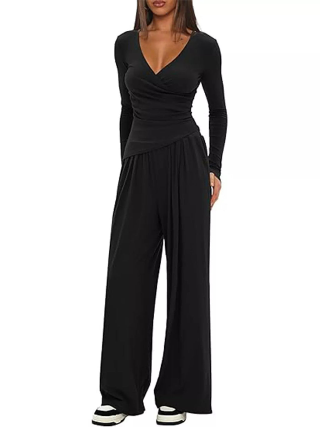 Casual Long Sleeve Top Pants Two-piece Set (6)