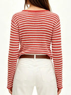 Striped Boat Neck Knit Sweater (10)