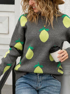 Lemon Crew Neck Round Neck Sweater (12)