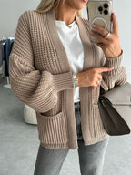 Open Front Dropped Shoulder Cardigan (3)
