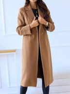 Lapel Collar Wool Blend Overcoat (7)