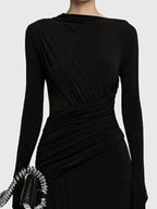 Ruched Long Sleeve Maxi Dress (6)