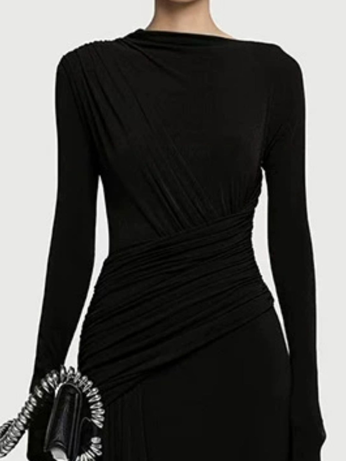 Ruched Long Sleeve Maxi Dress (6)