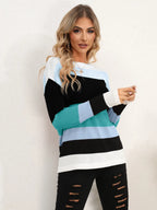 Striped Round Neck Dropped Shoulder Sweater (16)