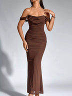 Off-shoulder Ruched Mermaid Maxi Dress (11)