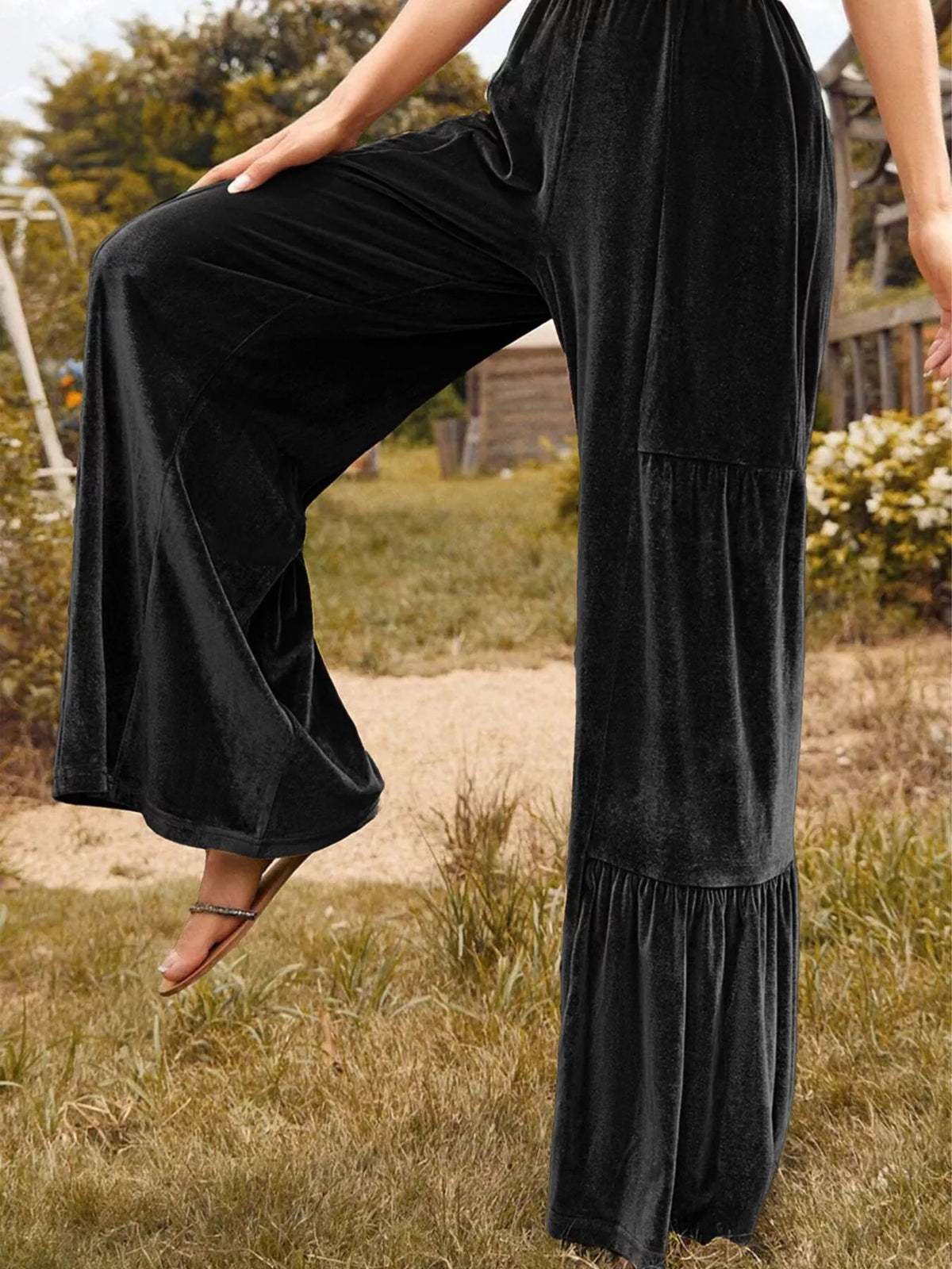 Velvet High Waist Wide Leg Pants (8)