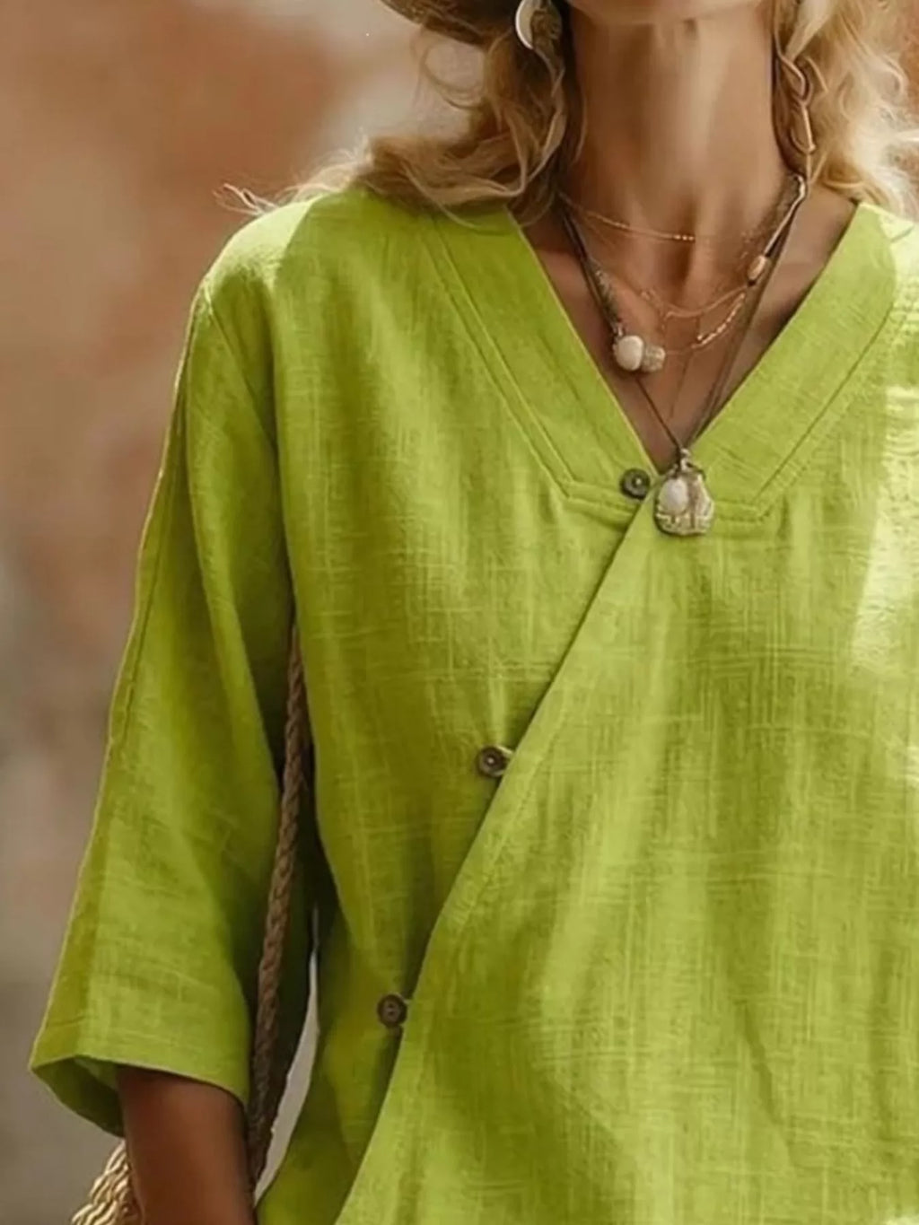 Surplice 3/4 Sleeve Blouse (4)