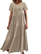 Round Neck Tiered Ruffle Maxi Dress (6)