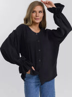 Button Up Flounce Sleeve Shirt (22)